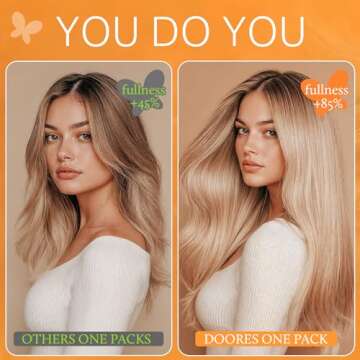 DOORES 18" Clip-in Human Hair Extensions - Natural Volume and Style