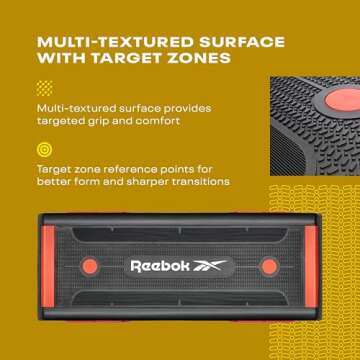 Reebok Fitness Multipurpose Adjustable Aerobic and Strength Training Workout Step Platform for HIIT,...