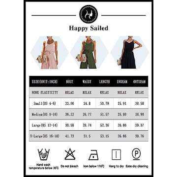 Happy Sailed Womens Outfits 2023 Casual Sleeveless Spaghetti Straps Wide Leg Pants Romper Split Boho Beach Jumpsuits with Belt Black Small