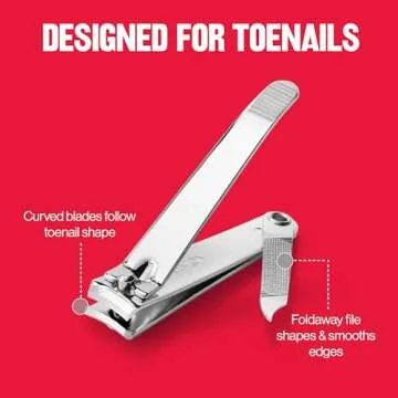 Revlon Toenail Clipper With File, Nail Care Tool With a Curved Blade for Accurate Trimming and Grooming, Easy to Use, 1 count