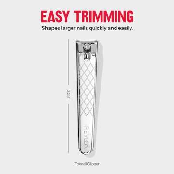 Revlon Toenail Clipper With File, Nail Care Tool With a Curved Blade for Accurate Trimming and Grooming, Easy to Use, 1 count
