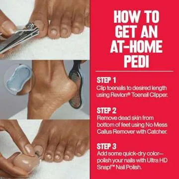 Revlon Toenail Clipper With File, Nail Care Tool With a Curved Blade for Accurate Trimming and Grooming, Easy to Use, 1 count