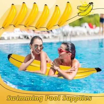 Simgoing 12 Pcs Inflatable Banana Props Balloons Include 23 Inch Banana x 11, 70 Inch Banana x 1, Bachelorette Party Decoration Plastic Banana Toys for Swimming Pool Party Favors Supplies Games