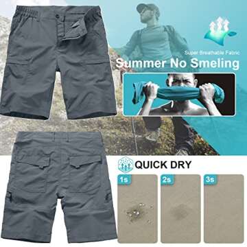 Toomett Men's Lightweight Hiking Cargo Shorts for Outdoor Fun