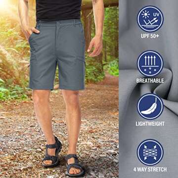 Toomett Men's Lightweight Hiking Cargo Shorts for Outdoor Fun