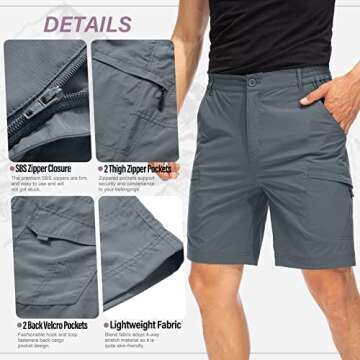 Toomett Men's Lightweight Hiking Cargo Shorts for Outdoor Fun