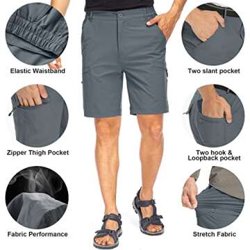 Toomett Men's Lightweight Hiking Cargo Shorts for Outdoor Fun