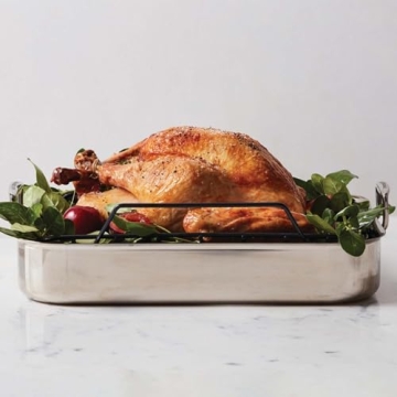 Stainless Steel Roasting Pan with Nonstick Rack