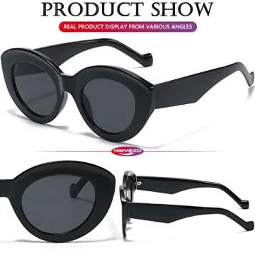 Chic AIEYEZO Oversized Cat Eye Shades for Women
