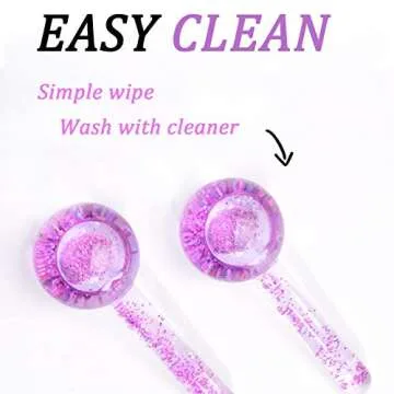 CIBLUTY ICE BEAUTY BALLS for FACIAL, 2PCS Purple Facial Roller for Cold Facial Massage Face Roller Balls with Anti-Freeze Liquid to Reduce Puffiness, Pores, Wrinkles…
