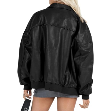 Tankaneo Women's Faux Leather Oversized Jacket - Stylish Comfort