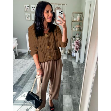 Yimoon Women’s Cropped Cardigan Sweater for Fall Fashion