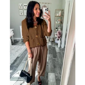 Yimoon Women’s Cropped Cardigan Sweater for Fall Fashion