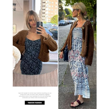 Yimoon Women’s Cropped Cardigan Sweater for Fall Fashion