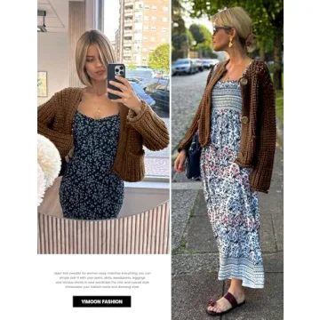 Yimoon Women’s Cropped Cardigan Sweater for Fall Fashion