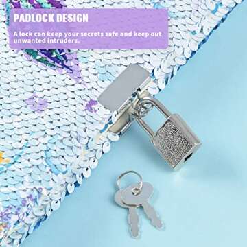 WERNNSAI Sequins Notebook Set - Sparkly Mermaid Journals Unique Gift for Girls Travel School Office Notepad Memos A5 Diary Notebooks Ballpoint Pen Bracelet Key-chain with Locks and Keys