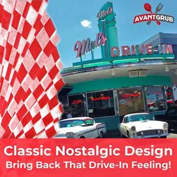 Avant Grub Deli Paper 300 Sheets. Turn Your Backyard Cookout Party into a Classic Drive-In with Red & White Checkered Food Wrapping Papers. Grease-Resistant 12x12 Sandwich Wrap Prevents Food Stains!