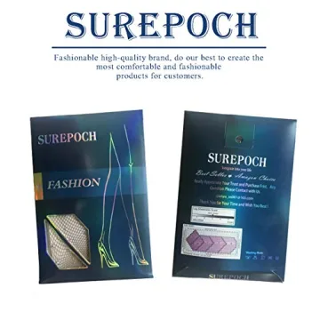 SUREPOCH Women Rhinestone Fishnet Stockings Black Sexy Nylon High Waist Net Tights