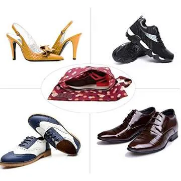 M-jump 4 Pack Travel Essentials Shoe Bags for Everyone