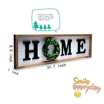 SIMPLY ANI Rustic Home Sign with Real Wreath