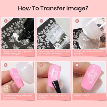 Beetles Nail Stamp, 4Pcs French Tip Tool Easy Manicure Nail Stamper Single Head Soft Silicone Long & Short French Tip Stamp Tool with 2Pcs Nail Scraper Decorations Gift for Women