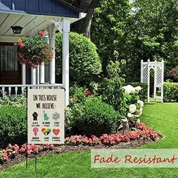 YIWANDA Inspiration Quote Garden Flag Vertical Double Sided, LGBT Science Feminism Humans Kindness Flag Yard Outdoor Decoration 12.6 x 18 Inch
