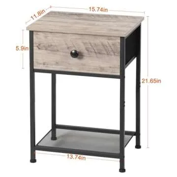 Compact Night Stand Set 2 for Small Spaces and Storage