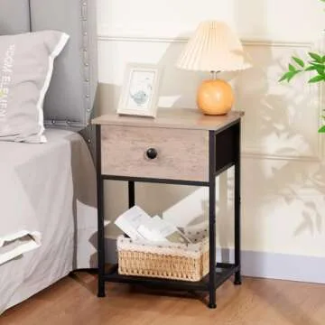 Compact Night Stand Set 2 for Small Spaces and Storage