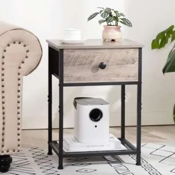 Compact Night Stand Set 2 for Small Spaces and Storage