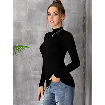 MANGDIUP Women's Mock Turtleneck Tops for All Occasions