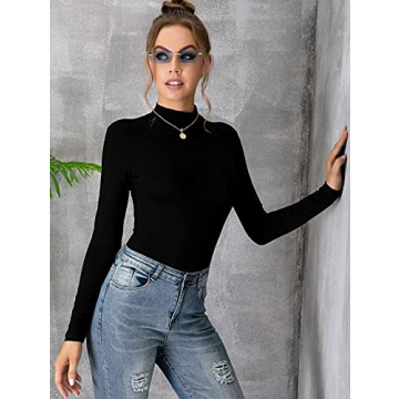 MANGDIUP Women's Mock Turtleneck Tops for All Occasions