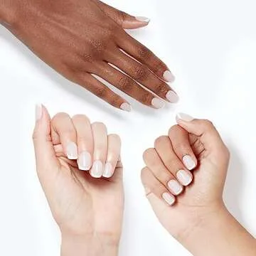 OPI xPRESS/ON French Press | French Tip Nail Art Short Round Press On Nails | With Nail Glue | Long Lasting, Reusable, Non-damaging