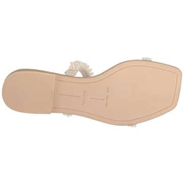 DOLCE VITA Women's IVEE Flat Sandal, Vanilla Pearls, 7
