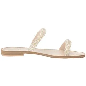 DOLCE VITA Women's IVEE Flat Sandal, Vanilla Pearls, 7