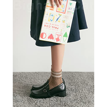 Warm Vintage Style Women's Crew Socks - 5 Pairs