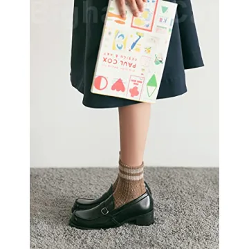 Warm Vintage Style Women's Crew Socks - 5 Pairs