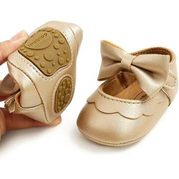 LAFEGEN Baby Girls Mary Jane Flats with Bow - Size 0-5