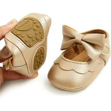 LAFEGEN Baby Girls Mary Jane Flats with Bow - Size 0-5