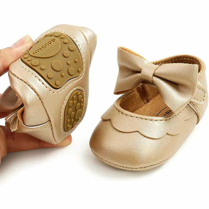 LAFEGEN Baby Girls Mary Jane Flats with Bow - Size 0-5