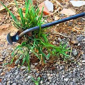 New Weeding Artifact Uprooting Weeding Tool, Upgrade Garden Weed Pulling Tool, Manganese Steel Forged Weed Puller 4 Teeth Dual Purpose Weeder with Handle for Garden Yard Farm (C-20 Inch Iron Handle)