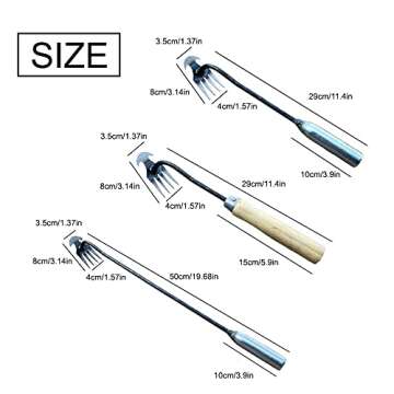 New Weeding Artifact Uprooting Weeding Tool, Upgrade Garden Weed Pulling Tool, Manganese Steel Forged Weed Puller 4 Teeth Dual Purpose Weeder with Handle for Garden Yard Farm (C-20 Inch Iron Handle)