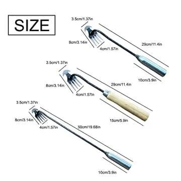 New Weeding Artifact Uprooting Weeding Tool, Upgrade Garden Weed Pulling Tool, Manganese Steel Forged Weed Puller 4 Teeth Dual Purpose Weeder with Handle for Garden Yard Farm (C-20 Inch Iron Handle)