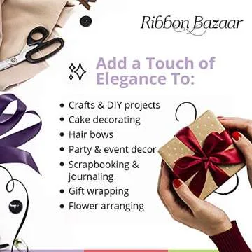 Ribbon Bazaar Double Faced Satin - Premium Gloss Finish - 100% Polyester Ribbon for Gift Wrapping, Crafts, Scrapbooking, Hair Bow, Decorating & More - 1-1/2" Coffee 50yd