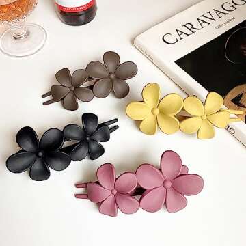 AIUPUOC Flower Hair Clips - Elegant Non-Slip Accessories
