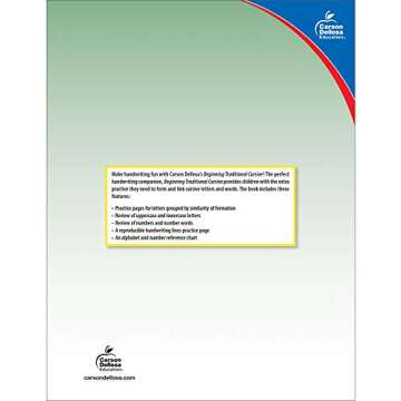 Carson Dellosa Beginning Traditional Cursive Handwriting Workbook for Kids, Handwriting Practice for...