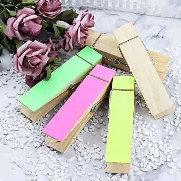 RIVERKING Extra Large Clothes Pins for Crafts & Decor