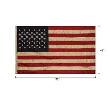 Founding Fathers Flags Embroidered Vintage American Flag- Premium Quality Oxford Poly - 4x6ft Vintage Heritage Edition w/Grommets