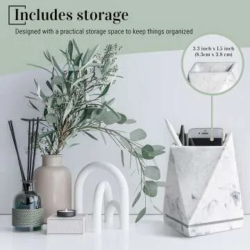 Marble Style Bookends for Heavy Book Storage