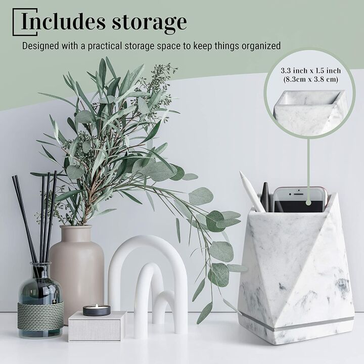 Marble Style Bookends for Heavy Book Storage