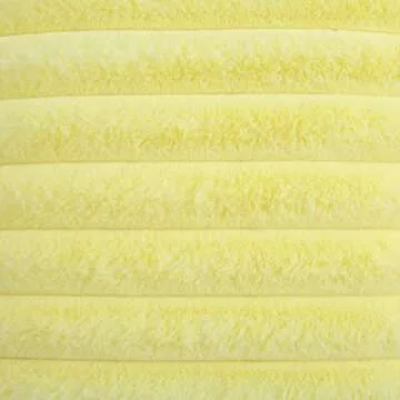 FUTEI Yellow Striped Decorative Throw Pillow Covers 18x18 Inch Set of 2,Square Spring Decorations Couch Pillow Case,Soft Cozy Faux Rabbit Fur & Velvet Back,Modern Home Decor for Bed